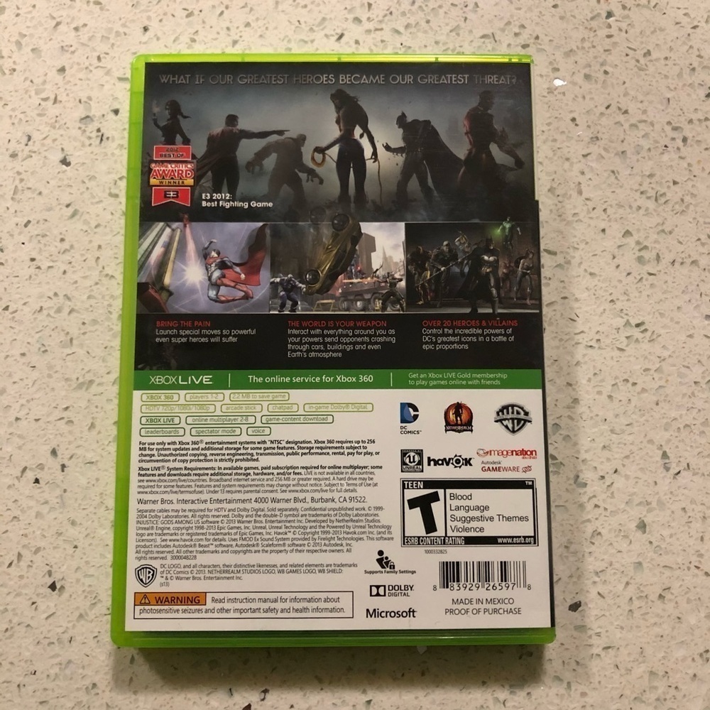 🎮 Xbox 360 Injustice Video Game - Picture 2 of 3